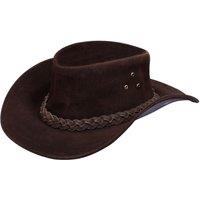 Infinity Leather Cowboy Outback Suede Aussie Bush Hat in Brown | Size: XL