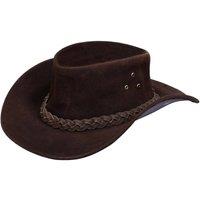 Infinity Leather Cowboy Outback Suede Aussie Bush Hat in Brown | Size: 2XL