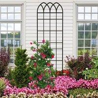 Primrose Gothic Archway Design Metal Garden Trellis Plant Support in Black 183cm