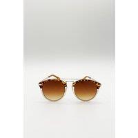 SVNX Brown Tortoise Sunglasses With Brown Lenses