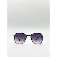 SVNX Silver Aviator Sunglasses with Metal Frames