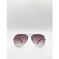 SVNX Classic Aviator Metal Frame Sunglasses in Silver