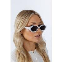 SVNX Oval Geomentric Sunglasses in White