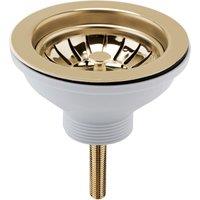 Balterley Fireclay Kitchen Sink Basket Strainer Waste Brushed Brass 90mm in Metallics