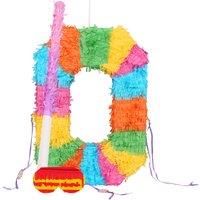 Fax Potato Number 0 Pinata Set with Stick & Blindfold - Pink Stick