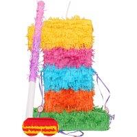 Fax Potato Number 1 Pinata Set with Stick & Blindfold - Pink Stick