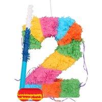 Fax Potato Number 2 Pinata Set with Stick & Blindfold - Blue Stick