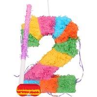 Fax Potato Number 2 Pinata Set with Stick & Blindfold - Pink Stick
