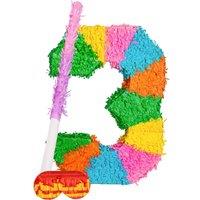 Fax Potato Number 3 Pinata Set with Stick & Blindfold - Pink Stick