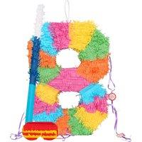 Fax Potato Number 8 Pinata Set with Stick & Blindfold - Blue Stick