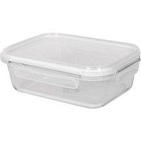 Harbour Housewares 1L Glass Food Storage Container - Reusable Airtight Meal Prep Tubs in White