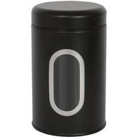 Harbour Housewares 1x Food Storage Container with Window Stainless Steel Tea Coffee Sugar Canister in Black | Size: 1 Pack