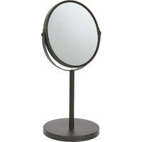 Harbour Housewares Metallic Pedestal Mirror - 18.5 x 34.5cm - Magnifying Makeup Mirror in Black | Size: 18.5 x 34.5 cm