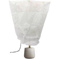 Harbour Housewares Plant Fleece Frost Protection Cover with Drawstring - 80cm x 120cm in White | Size: 80 cm x 120 cm