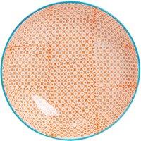 Nicola Spring Hand-Printed Pasta Bowl - 22cm in Orange