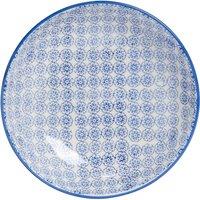 Nicola Spring Hand-Printed Pasta Bowl - 22cm in Navy