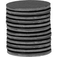 Argon Tableware Linea Round Slate Coasters - 10cm - 12x Natural Black Stone Home Kitchen Drink Coffee Cup Glass Holder Table Mat Placemats