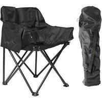 Harbour Housewares Premium Folding Camping Chair with Pockets & Carry Bag - Navy in Black