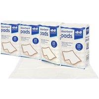 Harbour Housewares Large Disposable Incontinence Bed Pads - 60cm x 60cm - 100x Waterproof Absorbent Mattress Wetting Protector Sheets