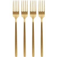 Argon Tableware Stainless Steel Dinner Forks - 19.5cm - Pack of 4 in Gold