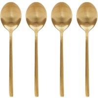 Argon Tableware Stainless Steel Dessert Spoons - 20cm - Pack of 4 in Gold