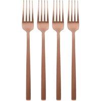 Argon Tableware Stainless Steel Dinner Forks - 19.5cm - Pack of 4 in Copper