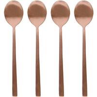 Argon Tableware Stainless Steel Teaspoons - 14.5cm - Pack of 4 in Copper