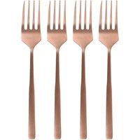 Argon Tableware Stainless Steel Cake Forks - 15cm - Pack of 4 in Copper