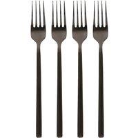 Argon Tableware Stainless Steel Dinner Forks - 19.5cm - Pack of 4 in Black