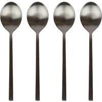 Argon Tableware Stainless Steel Dessert Spoons - 20cm - Pack of 4 in Black