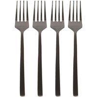 Argon Tableware Stainless Steel Cake Forks - 15cm - Pack of 4 in Black