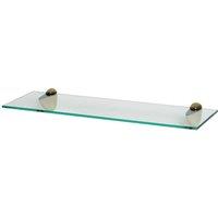Harbour Housewares Floating Glass Shelf - 60cm - Bathroom Shower Storage Display Shelf in Gold