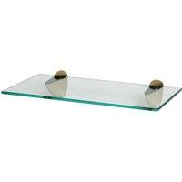 Harbour Housewares Floating Glass Shelf - 40cm - Bathroom Shower Storage Display Shelf in Gold