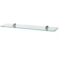Harbour Housewares Rounded Floating Glass Shelf - 60cm - Bathroom Storage Display Unit in Gold