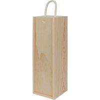 Harbour Housewares Wooden Champagne Wine Box - Single Bottle - Natural