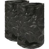 Harbour Housewares 120L Garden Waste Bags - 2x Large Heavy-Duty Gardening Rubbish Sacks in Black
