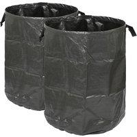 Harbour Housewares 270L Garden Waste Bags with Handles - 2x Large Gardening Rubbish Sacks in Black