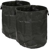 Harbour Housewares 300L Garden Waste Bags with Handles - 2x Large Gardening Rubbish Sacks in Black