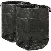 Harbour Housewares 400L Garden Waste Bags with Handles - 2x Large Gardening Rubbish Sacks in Black