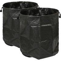 Harbour Housewares 500L Garden Waste Bags with Handles - 2x Large Gardening Rubbish Sacks in Black
