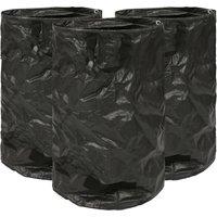 Harbour Housewares 120L Garden Waste Bags - 3x Large Heavy-Duty Gardening Rubbish Sacks in Black