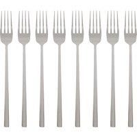 Argon Tableware Stainless Steel Dinner Forks - 19.5cm - Pack of 8 in Silver