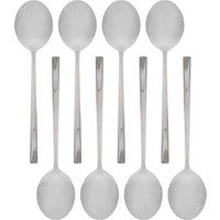 Argon Tableware Stainless Steel Dessert Spoons - 20cm - Pack of 8 in Silver