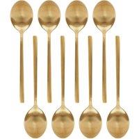 Argon Tableware Stainless Steel Dessert Spoons - 20cm - Pack of 8 in Gold