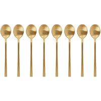 Argon Tableware Stainless Steel Teaspoons - 14.5cm - Pack of 8 in Gold
