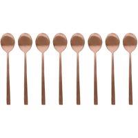 Argon Tableware Stainless Steel Teaspoons - 14.5cm - Pack of 8 in Copper