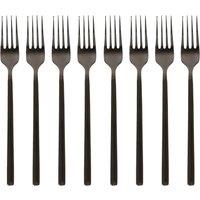 Argon Tableware Stainless Steel Dinner Forks - 19.5cm - Pack of 8 in Black