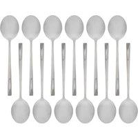 Argon Tableware Stainless Steel Dessert Spoons - 20cm - Pack of 12 in Silver