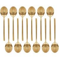 Argon Tableware Stainless Steel Dessert Spoons - 20cm - Pack of 12 in Gold