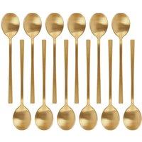 Argon Tableware Stainless Steel Teaspoons - 14.5cm - Pack of 12 in Gold